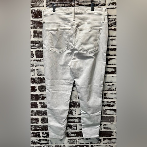 Madewell White Button Fly High Rise Crop Jeans Size 32 - Picture 3 of 6
